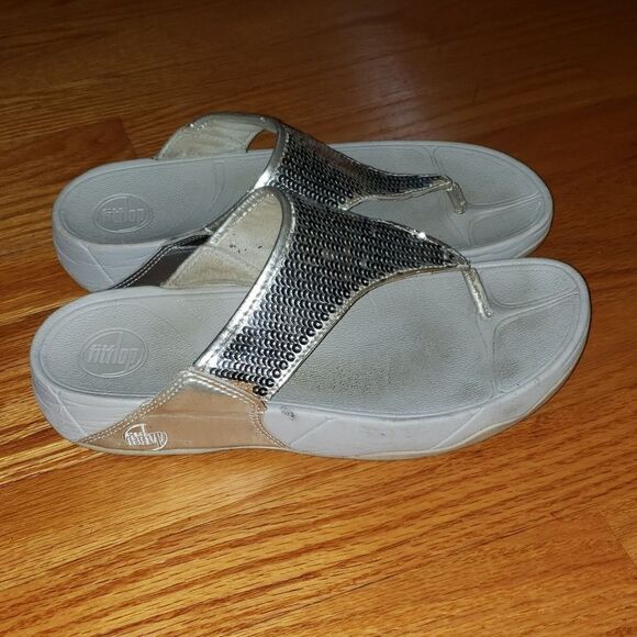 Fitflop silver sequin Sandals - Picture 1 of 6